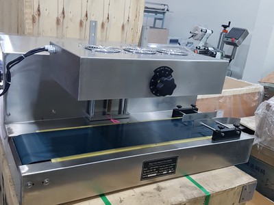 Máy dán màng siu chai lọ tự động, máy ép màng nhôm nắp chai-nắp lọ 0