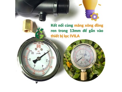 Đồng hồ đo áp suất nước, áp suất chất lỏng, khí - Chất liệu Innox bền bỉ - E-Greenlife nhà vườn xanh 0