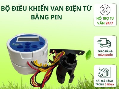 Bộ điều khiển van điện từ sử dụng Pin, hẹn giờ đóng mở van điện từ, Cài đặt đơn giản, BH 12 tháng 3