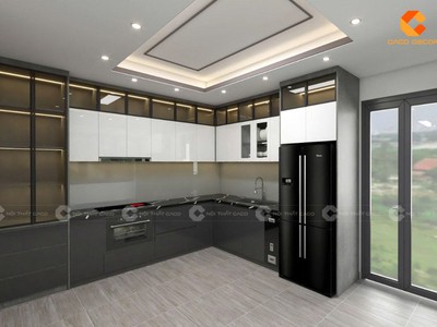 Tủ Bếp Gỗ MDF Phủ Acrylic Bóng Đẹp Sang Trọng 2