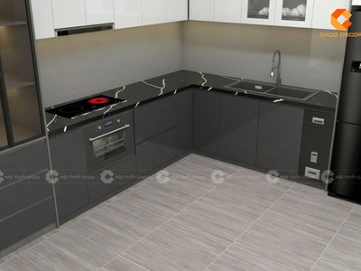 Tủ Bếp Gỗ MDF Phủ Acrylic Bóng Đẹp Sang Trọng 1