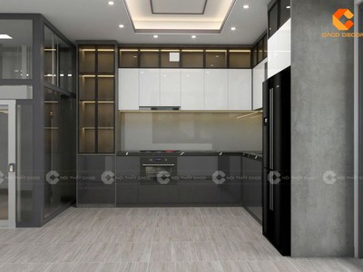 Tủ Bếp Gỗ MDF Phủ Acrylic Bóng Đẹp Sang Trọng 0