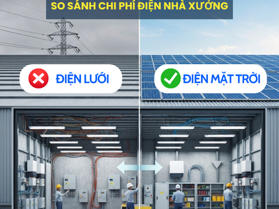 So sánh chi phí điện lưới với điện mặt trời cho nhà xưởng 0