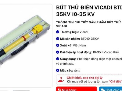 Bút thử điện vicadi btd10-35kv 10-35 kv 0