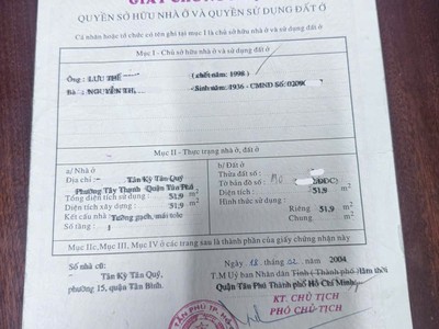 Bán nhà 52m2 tân kỳ tân quý, gần siêu thị pandora trường chinh giá 4.5 tỷ 0