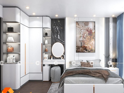 Combo Phòng Ngủ Gỗ Công Nghiệp Màu Trắng Hiện Đại 0