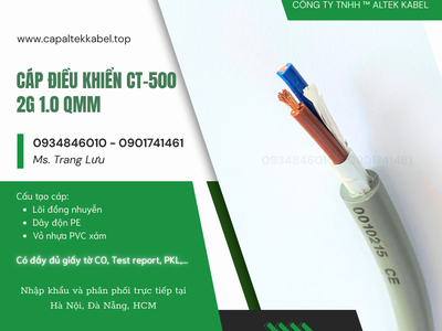 Cáp điều khiển Altek Kabel 2x1.0mm2 không chống nhiễu 1