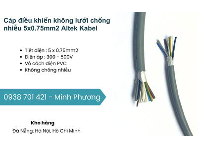 Cáp điều khiển không lưới chống nhiễu 5x0.75mm2 Altek Kabel Bình Định, Quảng Trị 2