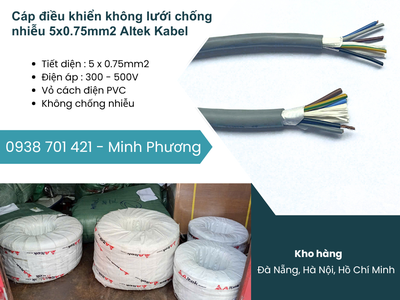 Cáp điều khiển không lưới chống nhiễu 5x0.75mm2 Altek Kabel Bình Định, Quảng Trị 0