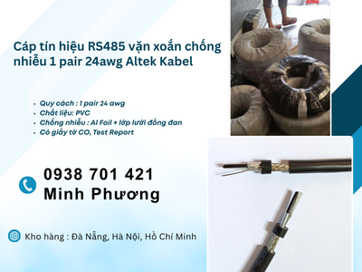 Cáp tín hiệu RS485 vặn xoắn chống nhiễu 1 pair 24awg Hà Nội, Hải Phòng, Hải Dương 0