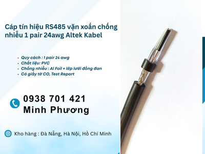 Cáp tín hiệu RS485 vặn xoắn chống nhiễu 1 pair 24awg Hà Nội, Hải Phòng, Hải Dương 1