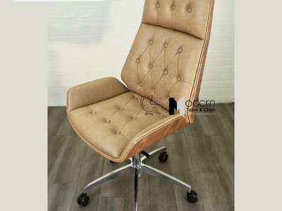Ghế giám đốc nệm da lưng ốp gỗ CM4428-P tại HCM 0