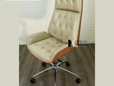 Ghế giám đốc nệm da lưng ốp gỗ CM4428-P tại HCM 1