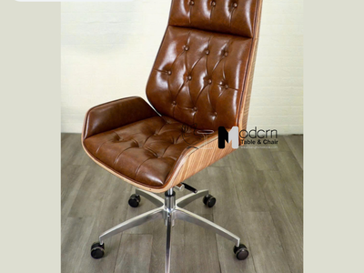 Ghế giám đốc nệm da lưng ốp gỗ CM4428-P tại HCM 2