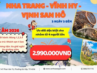 Nha Trang - VỊnh Vĩnh Hy - Vịnh San Hô 3N3D Tết Âm Lịch 2026 - SGC Tourist 2