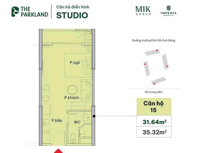 Studio The Parkland 31,69m    View thoáng, phù hợp ở   đầu tư 0