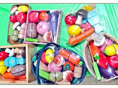 Mâm ngũ quả bằn gỗ có thớt và dao gỗ cắt ra dính lại 5