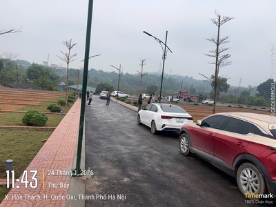 Em cần tiền bán nhanh lô đất dt 101.7m full thổ cư mt 9m - vị trí đẹp tại phú cát, hòa lạc 3