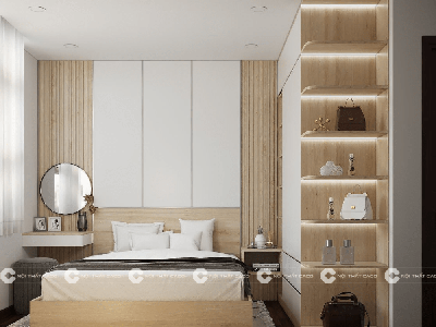 Combo Phòng Ngủ Gỗ Công Nghiệp Màu Vàng Phối Trắng Cao Cấp 2