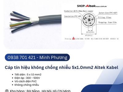 Cáp tín hiệu không chống nhiễu 5x1.0mm2 Altek Kabel Đà Nẵng, Khánh Hòa, Đắk Lắk 1