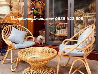 Bàn ghế mây hiện đại 4