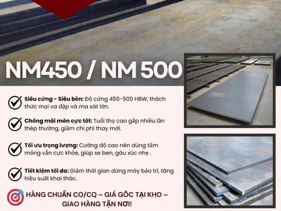 Thép tấm NM450/NM500 -  VUA  chịu mài mòn cho máy công trình 0