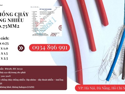 Dây Điện Chống Cháy Chống Nhiễu 2x0.75 Đạt Chuẩn Bs6387, Iec 60331 Sơn La, Hòa Bình, Yên Bái 1