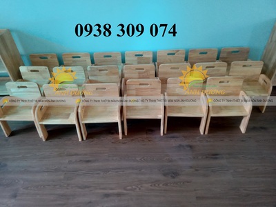 Bàn gỗ mầm non, ghế gỗ mầm non, bàn gỗ vòng cung bệt mầm non 0