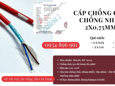 Dây Điện Chống Cháy Chống Nhiễu 2x0.75 Đạt Chuẩn Bs6387, Iec 60331 Sơn La, Hòa Bình, Yên Bái 2