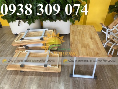 Bàn gỗ mầm non, ghế gỗ mầm non, bàn gỗ vòng cung bệt mầm non 6