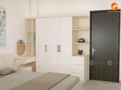 Combo Phòng Ngủ Gỗ Công Nghiệp Màu Kem Phối Trắng Hiện Đại 0