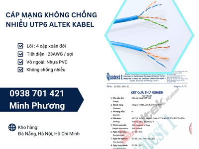 Cáp mạng không chống nhiễu utp6 Altek Kabel sẵn kho Đà Nẵng, Hà Nội, Hồ Chí Minh 1