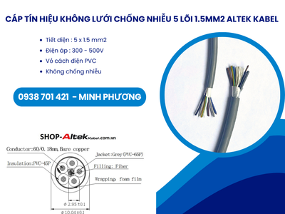 Cáp tín hiệu không lưới chống nhiễu 5 lõi 1.5mm2 Altek Kabel Đà Nẵng, Huế, Bình Định 1