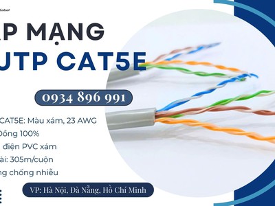 Cáp Mạng Không Chống Nhiễu Utp Cat 5e 24awg Đà Nẵng, Hồ Chí Minh, Hà Nội 1