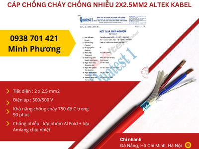 Cáp chống cháy chống nhiễu 2x2.5mm2 Altek Kabel sẵn kho Đà Nẵng, Hồ Chí Minh, Hà Nội 1