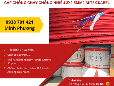 Cáp chống cháy chống nhiễu 2x2.5mm2 Altek Kabel sẵn kho Đà Nẵng, Hồ Chí Minh, Hà Nội 0