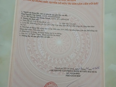 Chủ bán 1 nền nhả khu dân cư hẻm ô tô 2