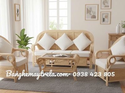 Sofa salon mây đan kín 4