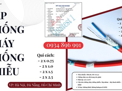 Cáp Chống Cháy Chống Nhiễu 2x1.0 Quảng Bình, Quảng Nam, Quảng Ngãi. 0