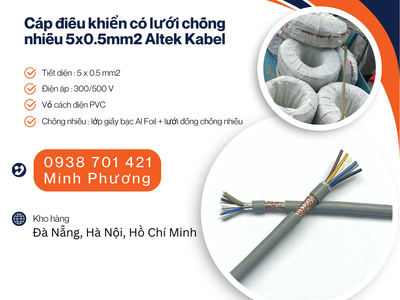 Cáp điều khiển có lưới chống nhiễu 5x0.5mm2 Altek Kabel Hồ Chí Minh, Bình Dương, Bình Phước 0