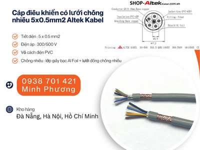 Cáp điều khiển có lưới chống nhiễu 5x0.5mm2 Altek Kabel Hồ Chí Minh, Bình Dương, Bình Phước 1