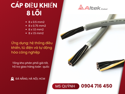 Cáp điều khiển 8 lõi, cáp tín hiệu 8 lõi Altek Kabel 8x1.5, 8x0.5, 8x1.0, 8x0.75 0