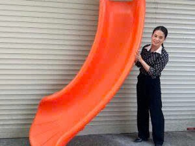 Máng trượt rẽ nghiêng về 1 bên loại siêu dày xịn riêng máng 21 kg dài 2m3 dày 30 cm cực chắc chắn 09 16