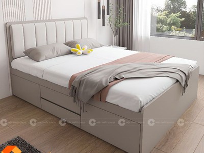 Giường Ngủ Gỗ Công Nghiệp Kèm Hộc Kéo Tối Ưu Lưu Trữ 2