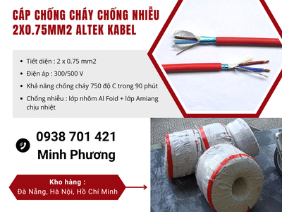 Cáp chống cháy chống nhiễu 2x0.75mm2 Altek Kabel Thanh Hóa, Nghệ An, Hà Tĩnh 0
