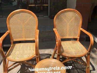 Ghế mây tự nhiên mắt cáo có tay 1