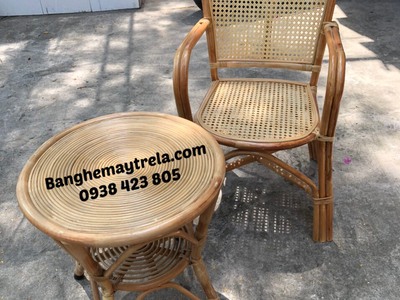 Ghế mây tự nhiên mắt cáo có tay 3