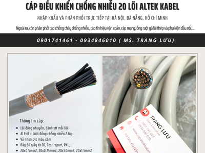 Cáp điều khiển chống nhiễu 20x0.5/ 20x0.75/20x1/20x1.5 Đà Nẵng 0