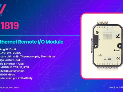 A-1819   Ethernet ADIO 8AI   Giải Pháp Thu Thập Tín Hiệu Analog   Nhiệt Độ Chuẩn Công Nghiệp 0