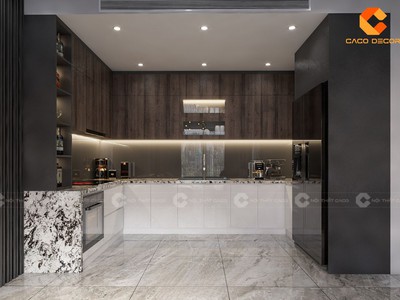 Tủ Bếp Gỗ Công Nghiệp Chữ U Hiện Đại, Sang Trọng 2